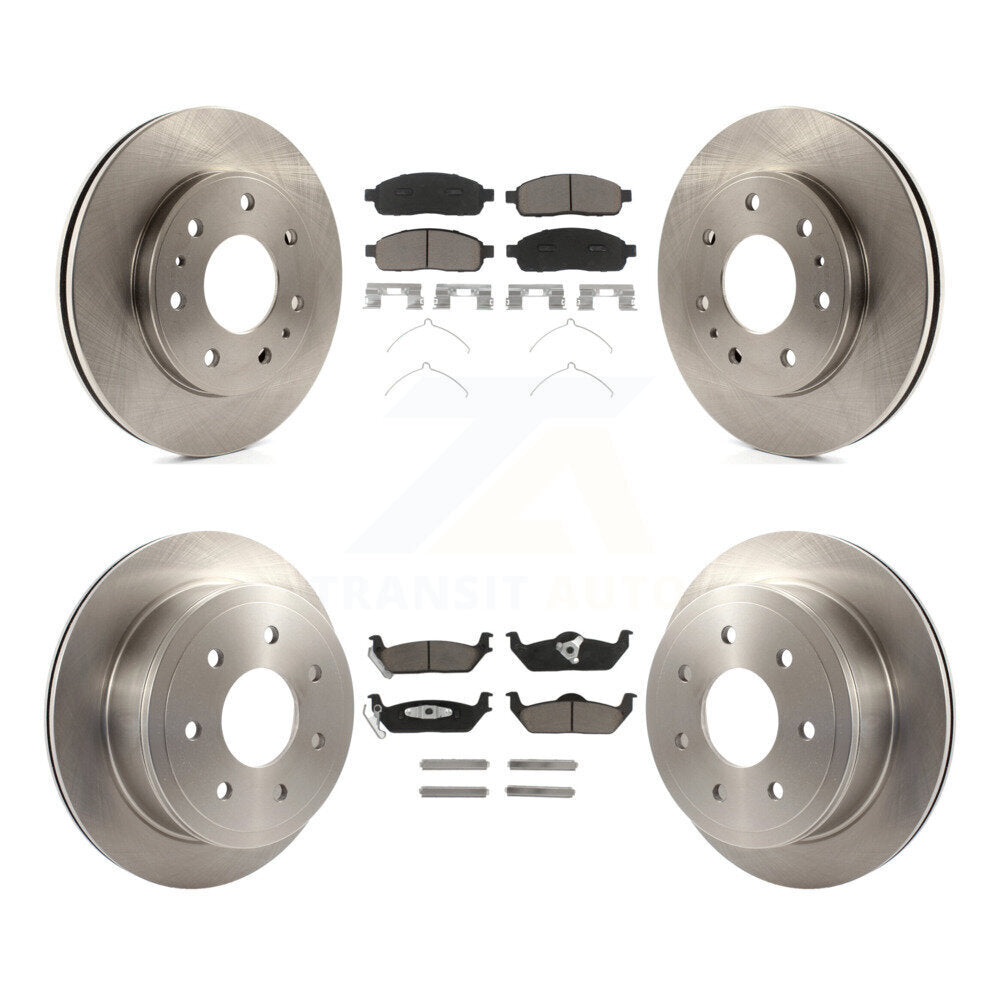 Kit de rotor de frein avant et arrière et plaquettes en céramique pour Ford F-150 2009 avec roue à 7 écrous