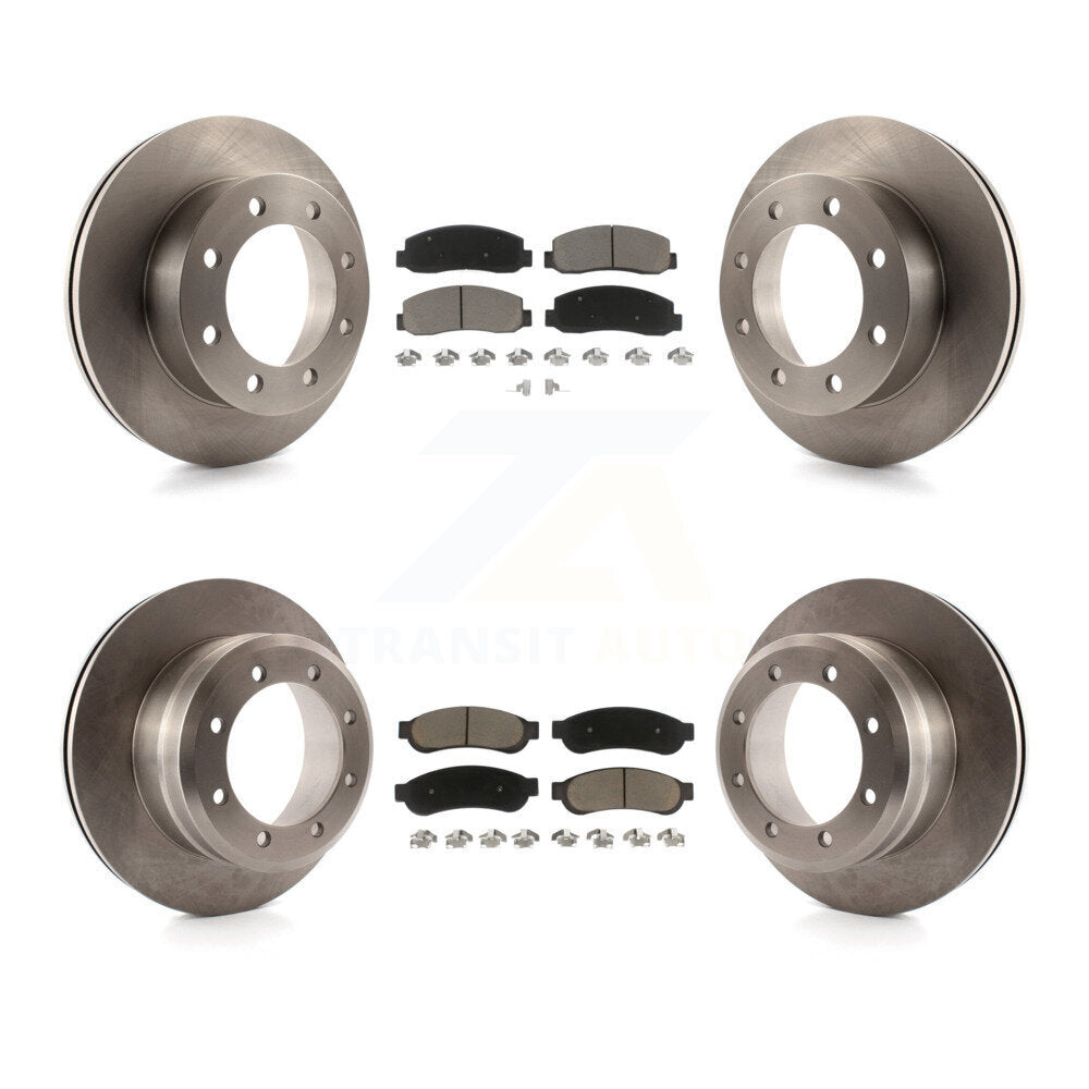 Rotors de frein à disque avant et arrière et Kit de plaquettes en céramique pour Ford F-350 Super Duty F-45