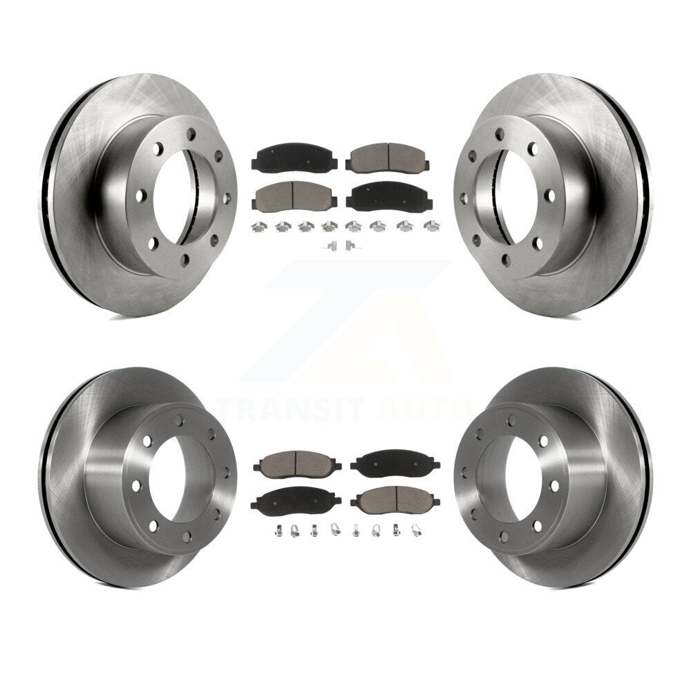 Rotors de frein à disque avant et arrière et Kit de plaquettes en céramique pour Ford F-350 Super Duty F-25
