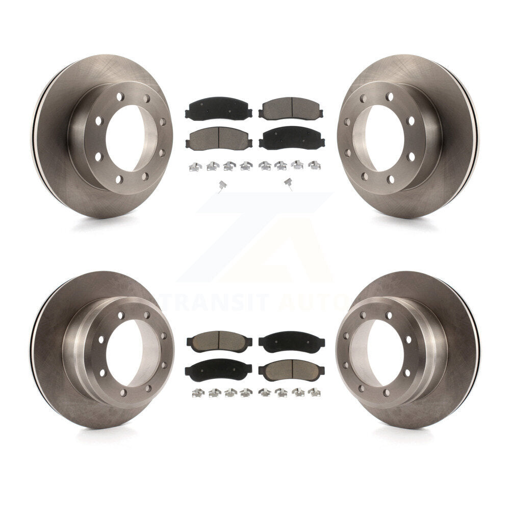 Rotor de frein à disque avant et arrière et Kit de plaquettes en céramique pour Ford F-350 Super Duty 4W 2011