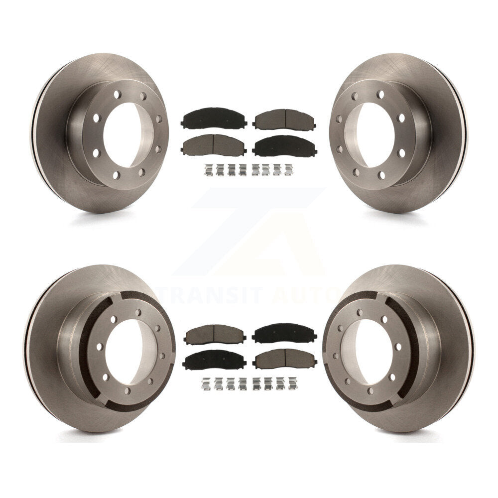 Rotor de frein à disque avant et arrière et Kit de plaquettes en céramique pour Ford F-350 Super Duty 4W 2013