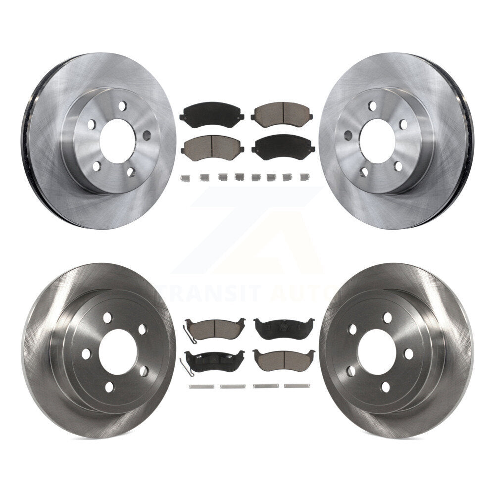 Kit de rotors de frein à disque avant et arrière et plaquettes en céramique pour Jeep Liberty 2003-2007