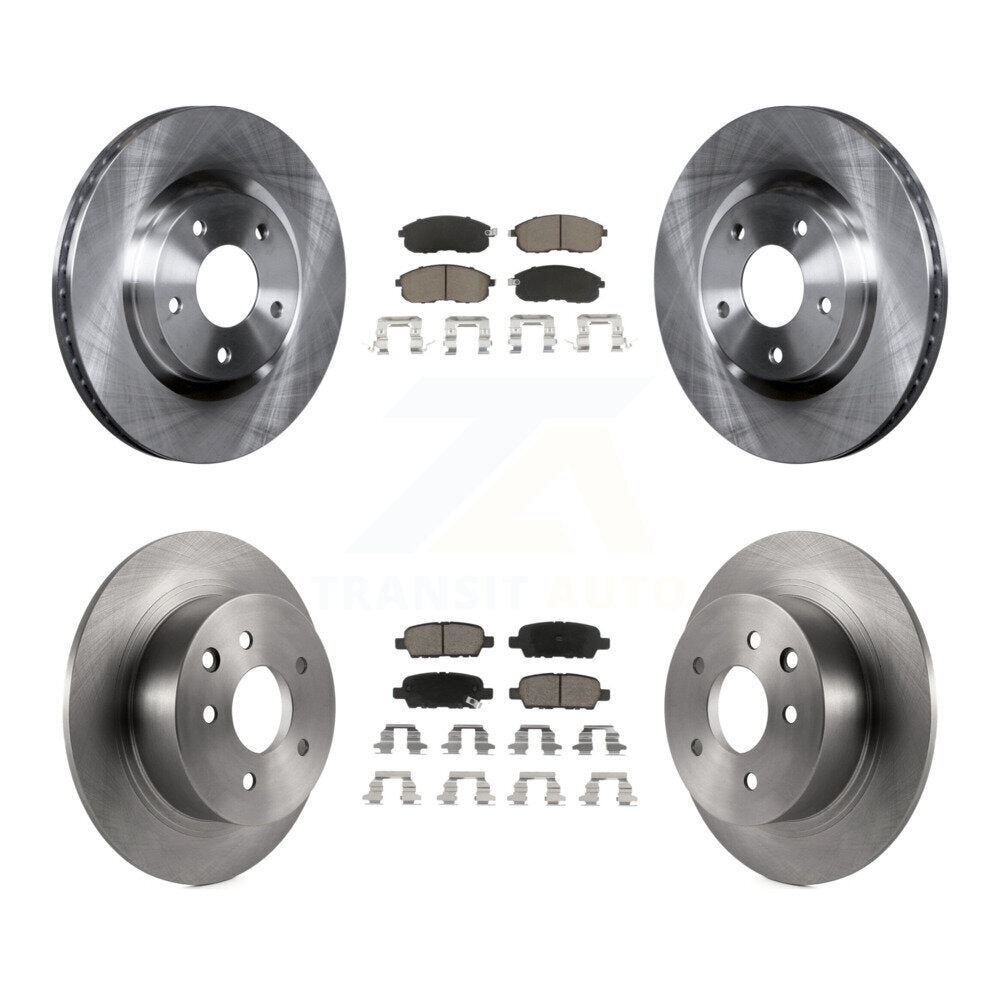 Rotor de frein à disque avant et arrière et Kit de plaquettes en céramique pour Nissan Sentra SE- 2007 – 2012