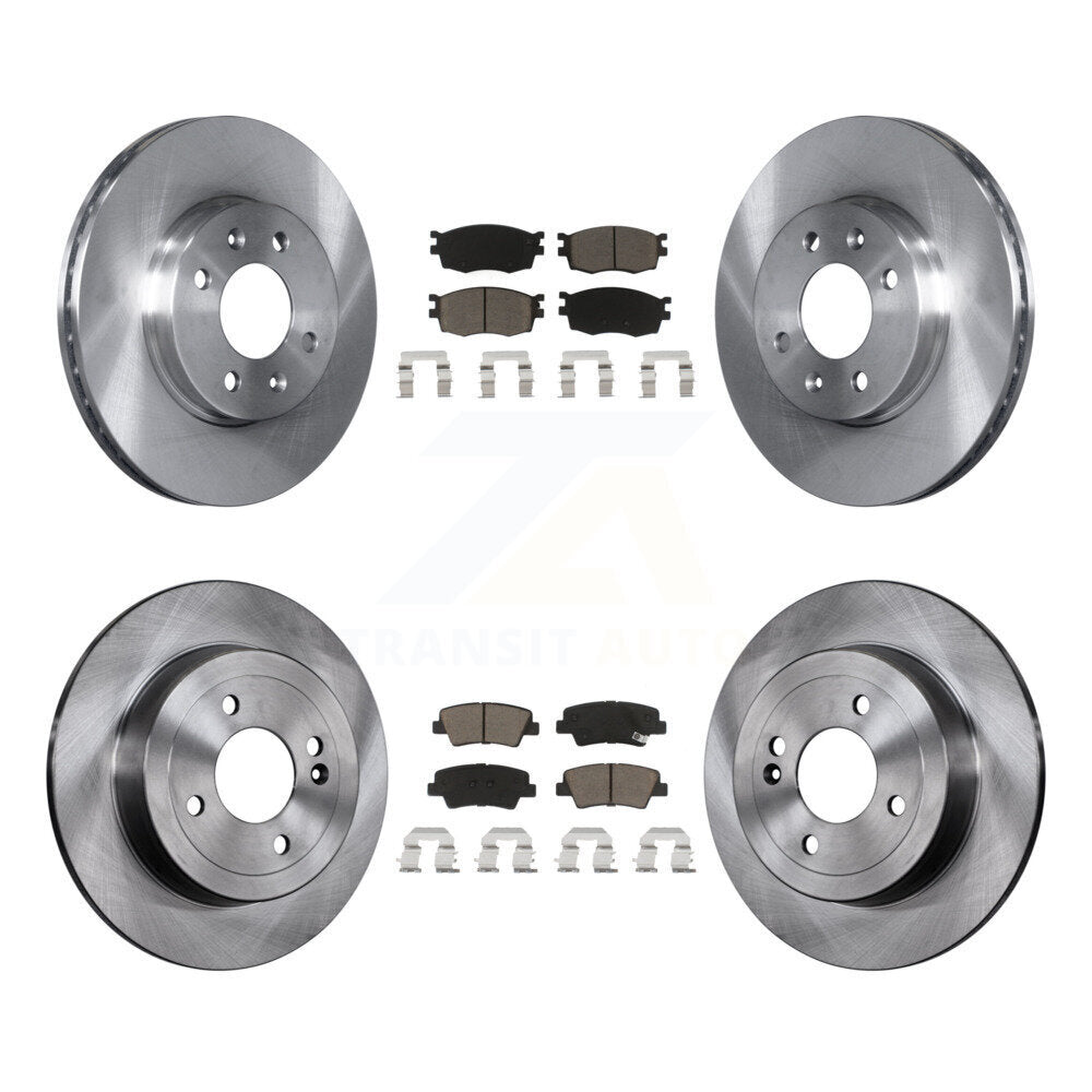 Kit de rotors de frein à disque avant et arrière et plaquettes en céramique pour Hyundai Accent 2011