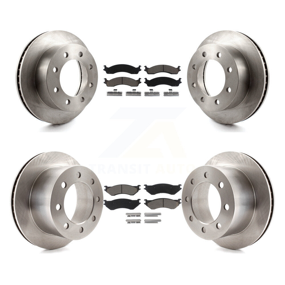 Rotors de frein à disque avant et arrière et Kit de plaquettes en céramique pour Dodge Ram 2001 2002 2500 350