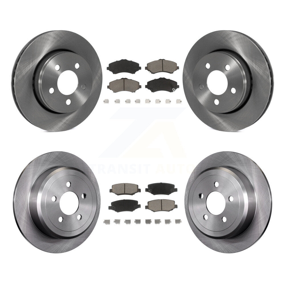 Kit de rotors de frein à disque avant et arrière et plaquettes en céramique pour Jeep Liberty Dodge Nitro