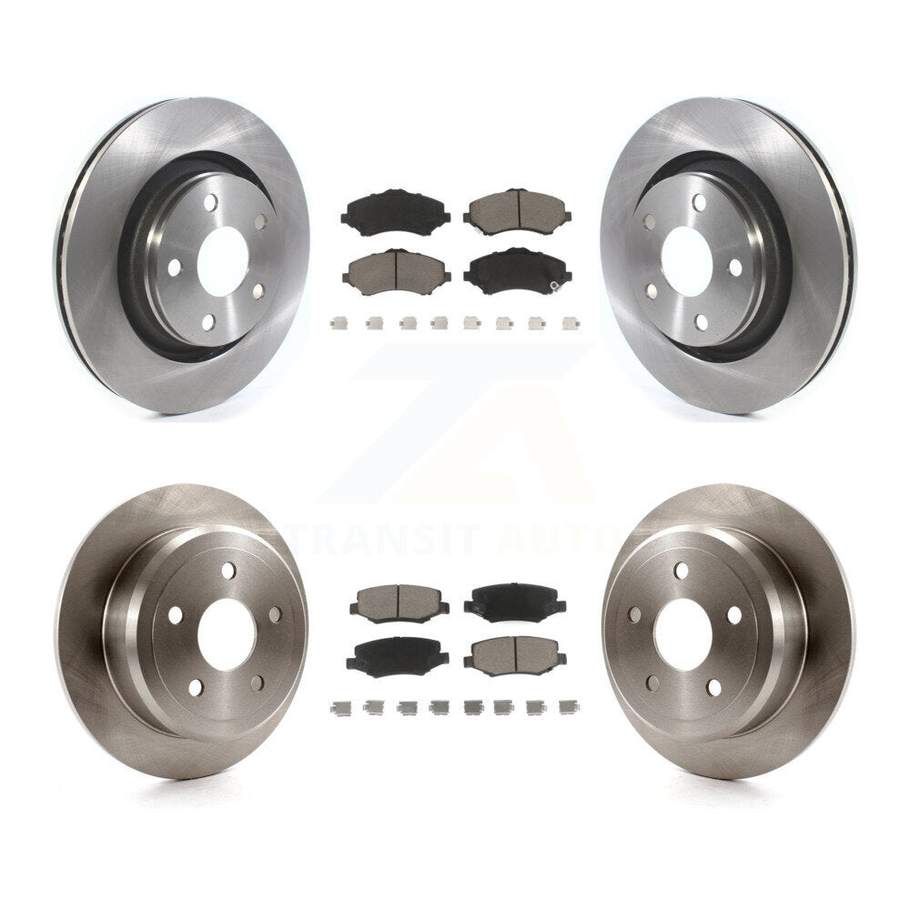 Kit de rotors de frein à disque avant et arrière et plaquettes en céramique pour Jeep Wrangler JK