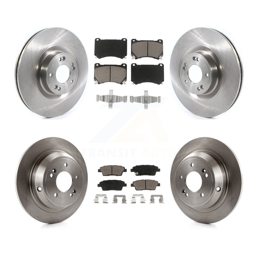Rotor de frein à disque avant et arrière et Kit de plaquettes en céramique pour Hyundai Genesis 2012 – 2014 5.0