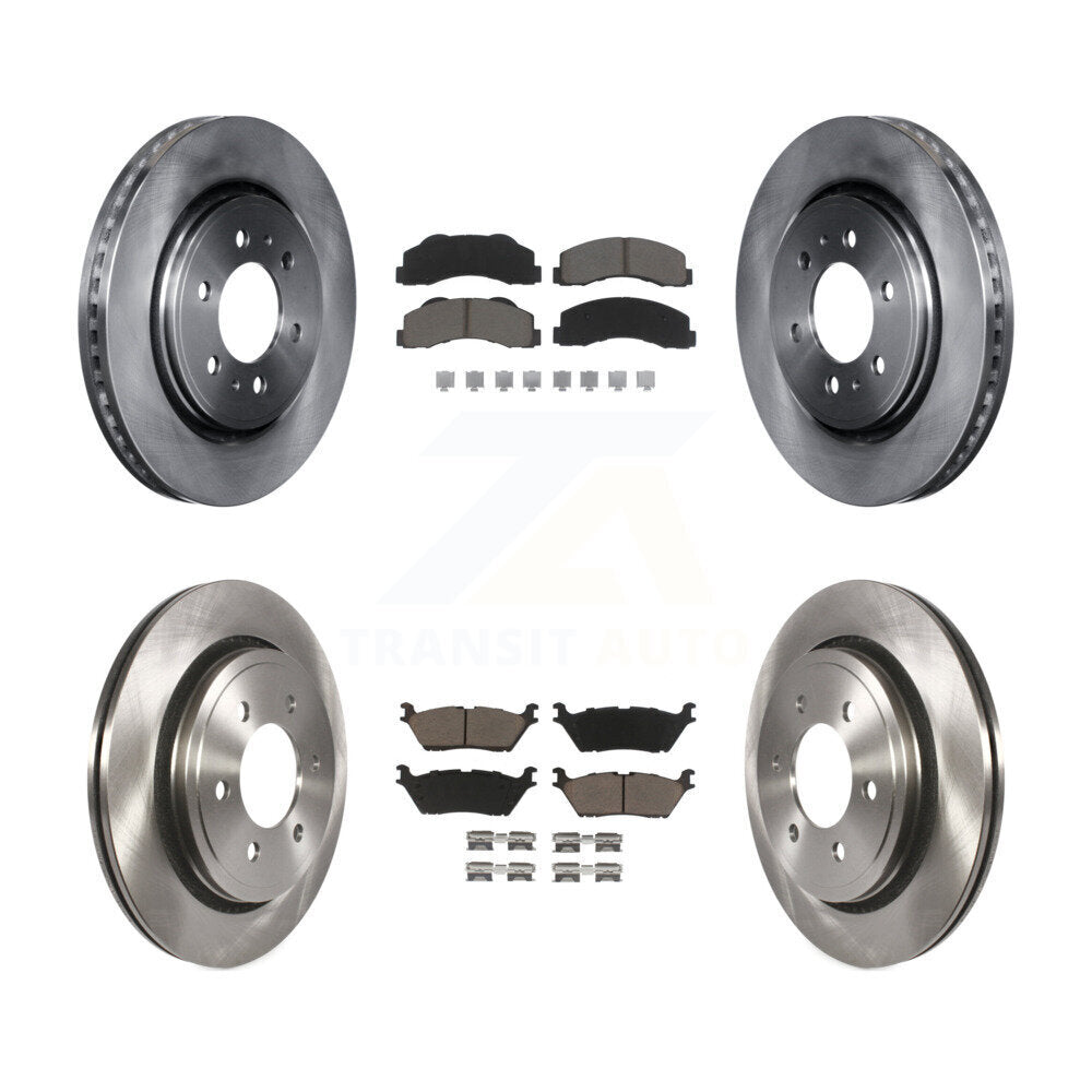 Kit de rotors de frein à disque avant et arrière et plaquettes en céramique pour Ford F-150 K8C-101155