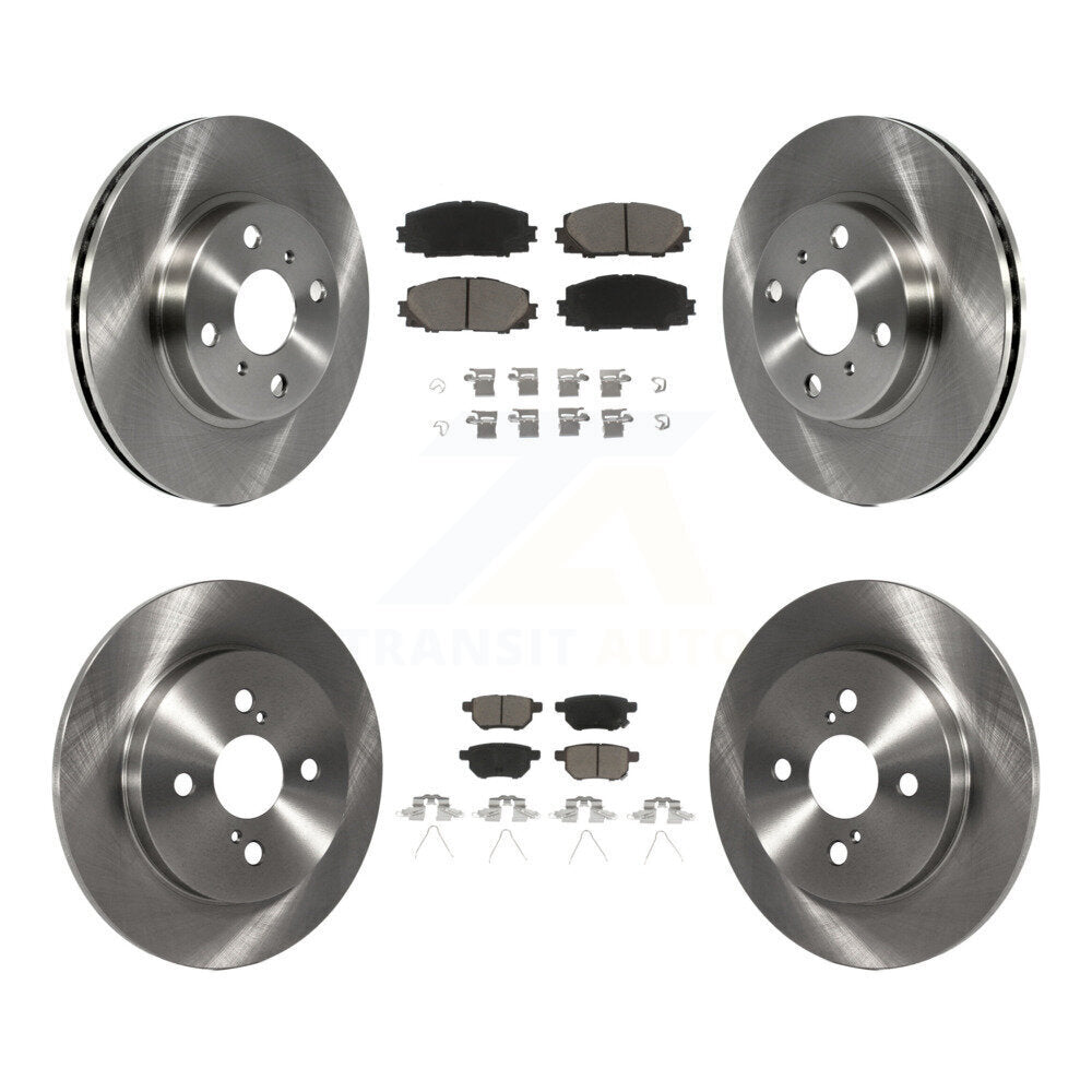 Rotors de frein à disque avant et arrière et Kit de plaquettes en céramique pour Toyota Yaris L L 2012 – 2013