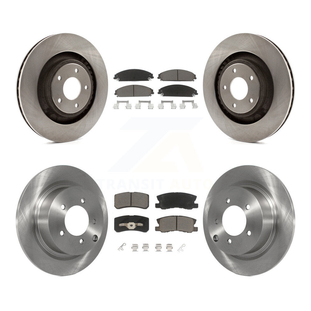 Rotors de frein à disque avant et arrière et Kit de plaquettes en céramique pour Dodge Caliber SRT-2008 – 2009