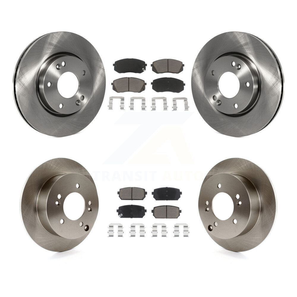 Kit de rotors de frein à disque avant et arrière et plaquettes en céramique pour Kia Rondo 2010 – 2012