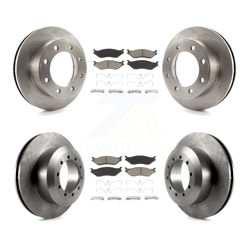 Rotors de frein à disque avant et arrière et Kit de plaquettes en céramique pour Ford F-450 Super Duty F-55