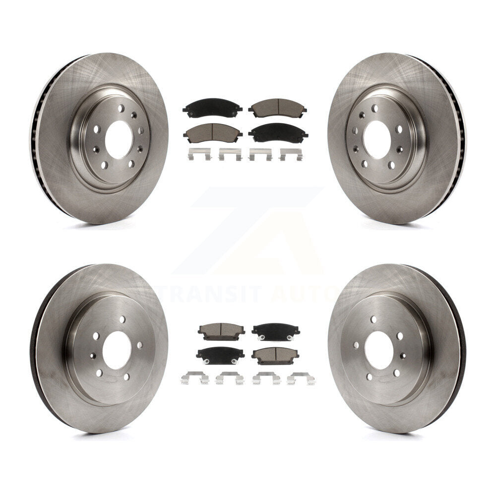 Rotors de frein à disque avant et arrière et Kit de plaquettes en céramique pour Cadillac CTS Bas 2006 – 2007
