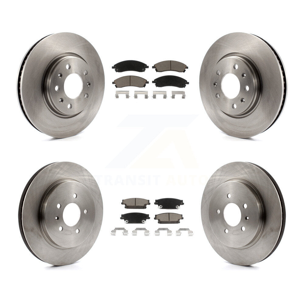 Rotors de frein à disque avant et arrière et Kit de plaquettes en céramique pour Cadillac CTS Bas 2006 – 2007