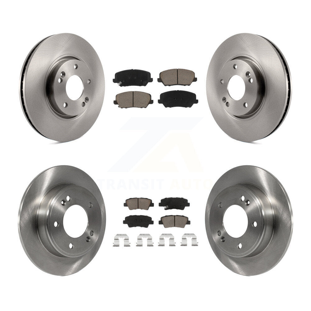 Kit de rotors de frein à disque avant et arrière et plaquettes en céramique pour Kia Forte Forte 2017 – 2018