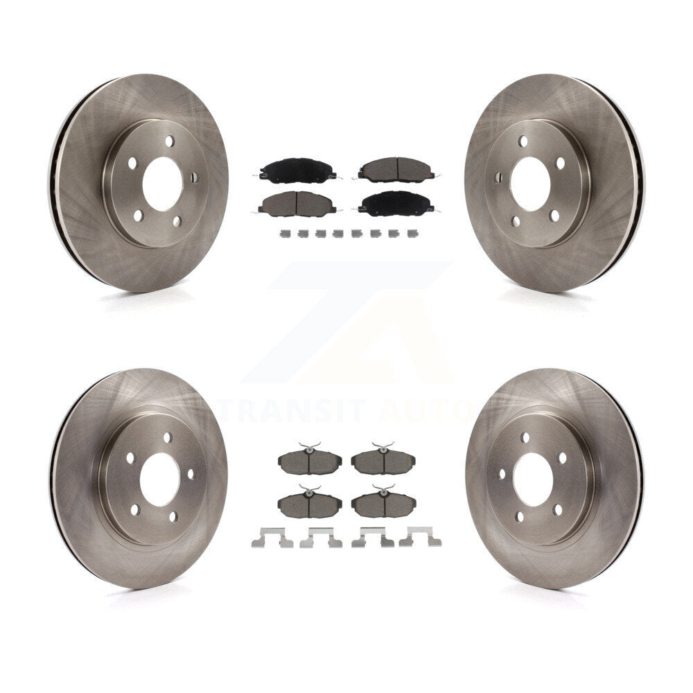 Rotors de frein à disque avant et arrière et Kit de plaquettes en céramique pour Ford Mustang Bas 2005 – 2010