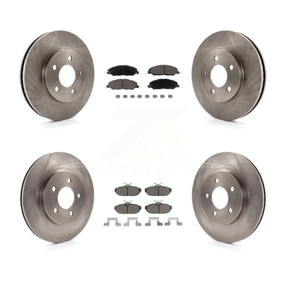 Rotors de frein à disque avant et arrière et Kit de plaquettes en céramique pour Ford Mustang Bas 2005 – 2010