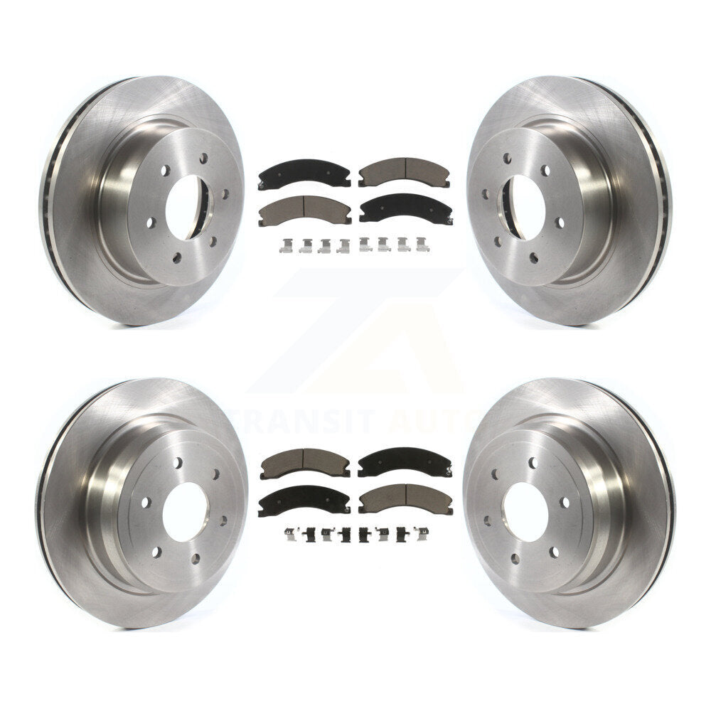 Kit de rotors de frein à disque avant et arrière et plaquettes en céramique pour Nissan TITAN XD 2016 – 2024