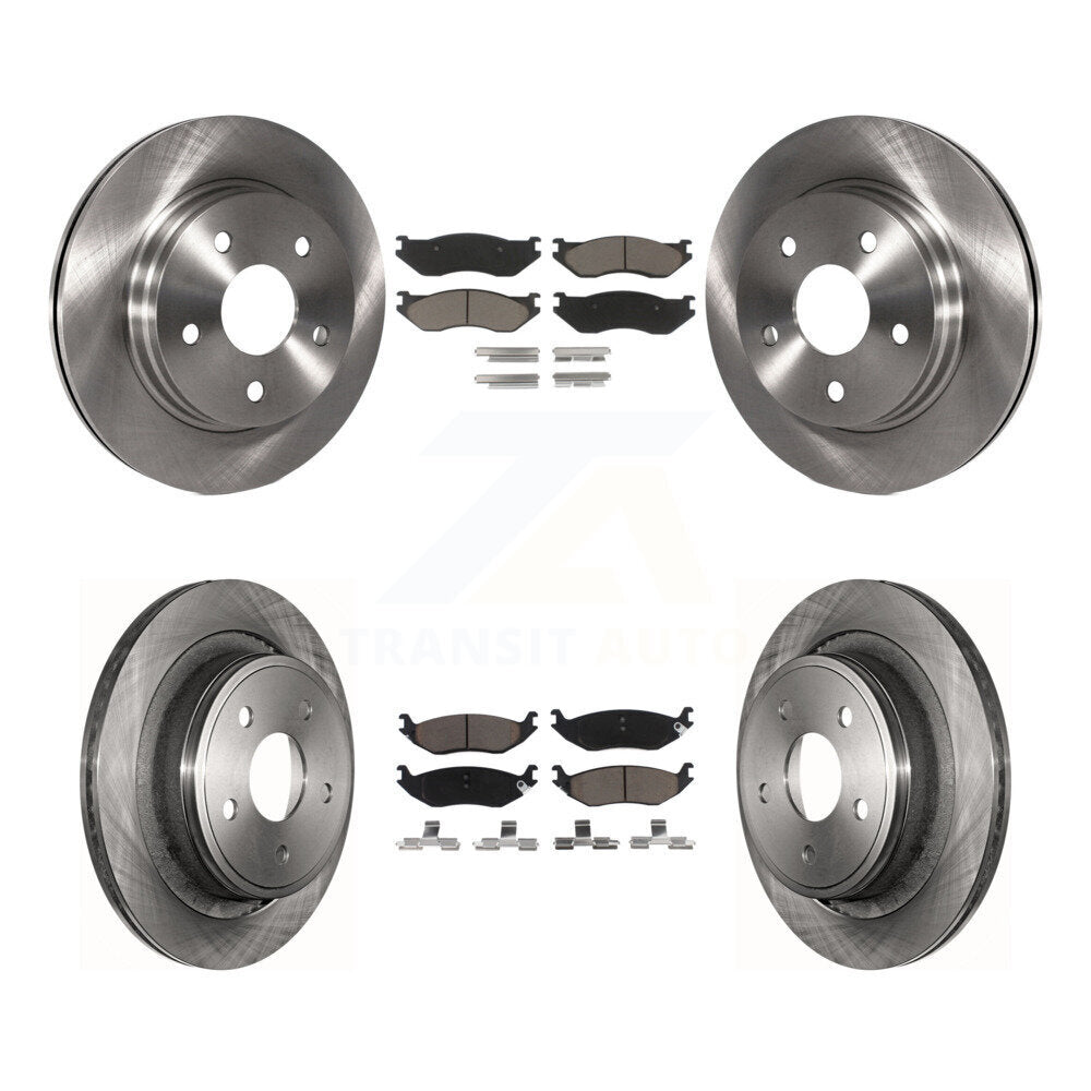 Kit de rotors de frein à disque avant et arrière et plaquettes en céramique pour Dodge Ram 1500 K8C-101575