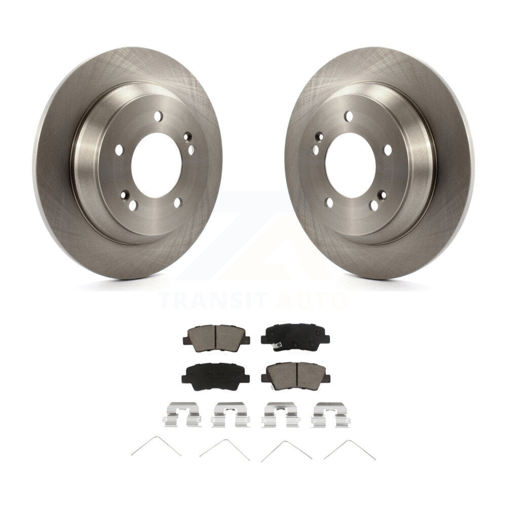 Kit de rotor de frein arrière et de plaquettes en céramique pour Kia Rondo 14-17 avec stationnement manuel