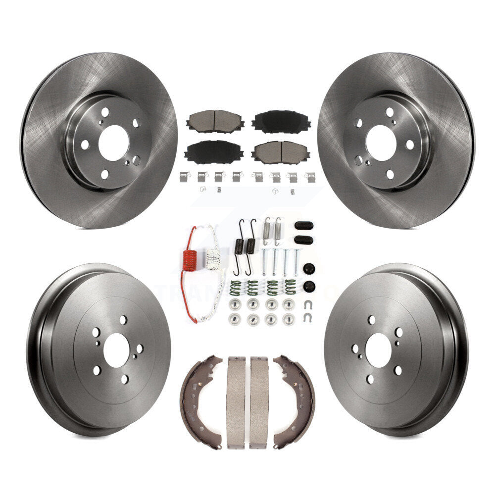 Rotors de frein à disque avant et arrière, plaquettes en céramique et Kit de tambour (7 pièces) pour Toyota Corolla