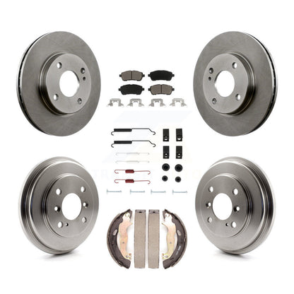 Rotors de frein à disque avant et arrière, plaquettes en céramique et Kit de tambour (7 pièces) pour Ford Fiesta