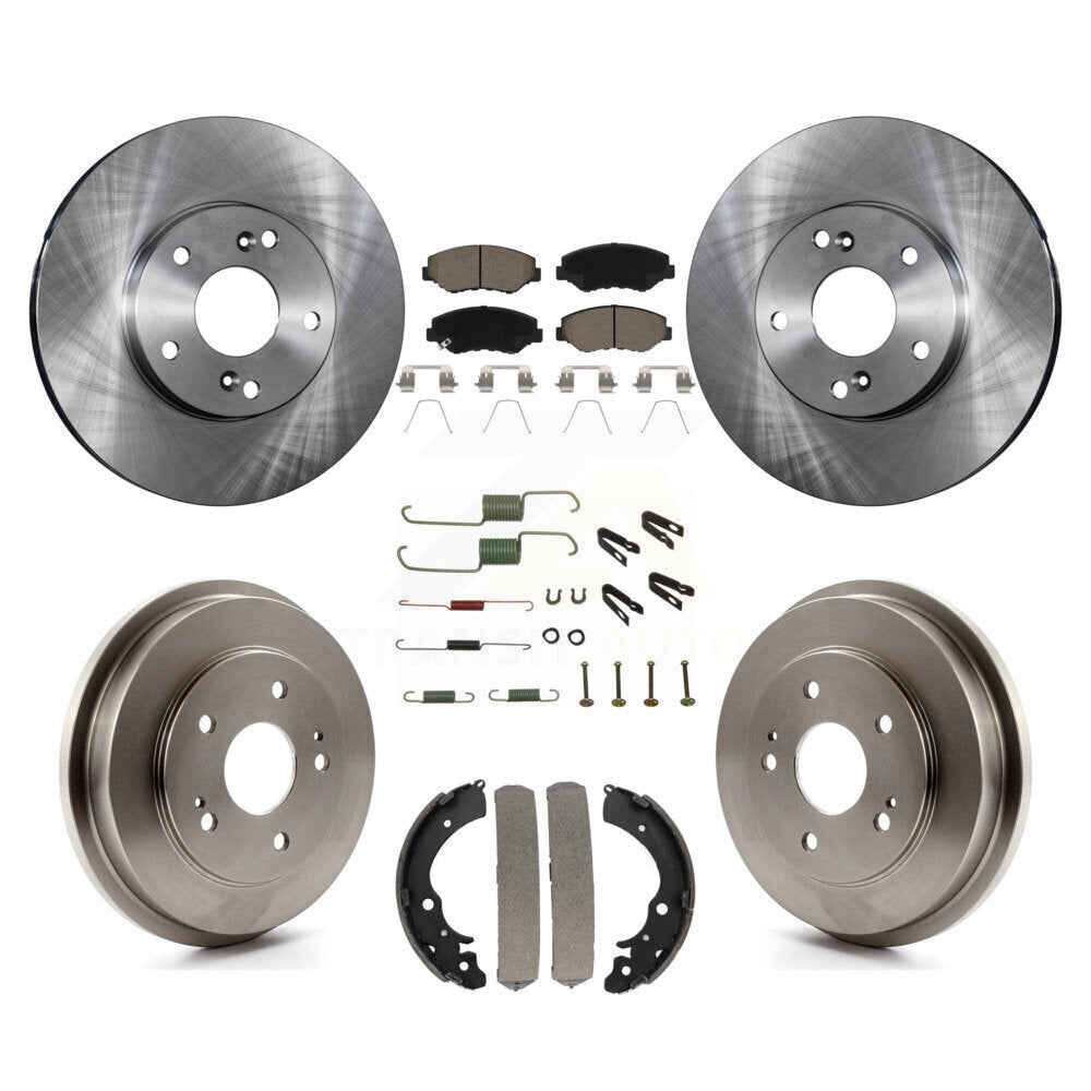Rotors de frein à disque avant et arrière, tampons en céramique et Kit de tambour (7 pièces) pour Honda Accord Fi