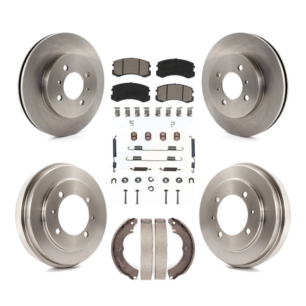Rotors de frein à disque avant et arrière, Kit de tambour à tampons en céramique (7 pièces) pour Mitsubishi Lancer E