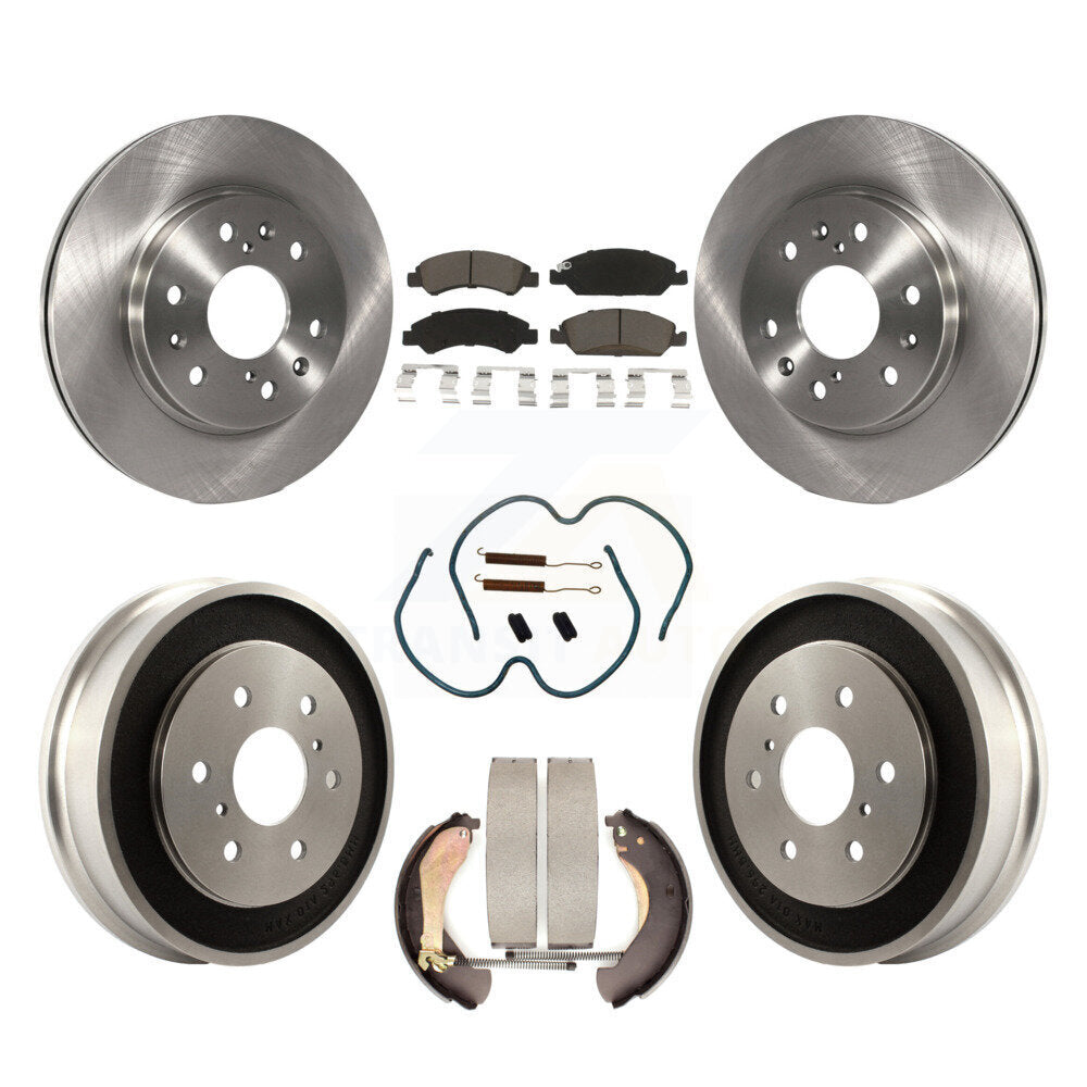 Rotors de frein avant et arrière, Kit de tampons et de tambour en céramique (7 pièces) pour Chevrolet GMC Silverad
