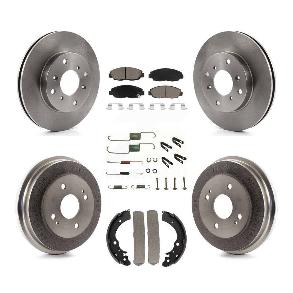 Rotors de frein à disque avant et arrière, plaquettes en céramique et Kit de tambour (7 pièces) pour Honda Accord