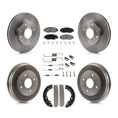 Rotors de frein à disque avant et arrière, plaquettes en céramique et Kit de tambour (7 pièces) pour Honda Accord