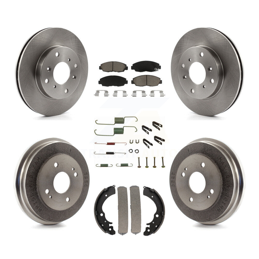 Rotors de frein à disque avant et arrière, plaquettes en céramique et Kit de tambour (7 pièces) pour Honda Accord