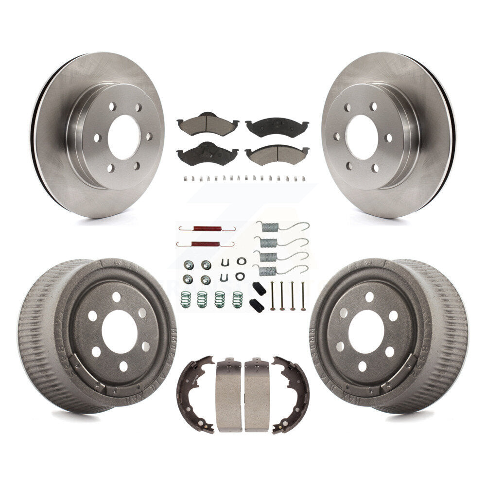 Rotors de frein à disque avant et arrière, plaquettes en céramique et Kit de tambour (7 pièces) pour Dodge Dakota