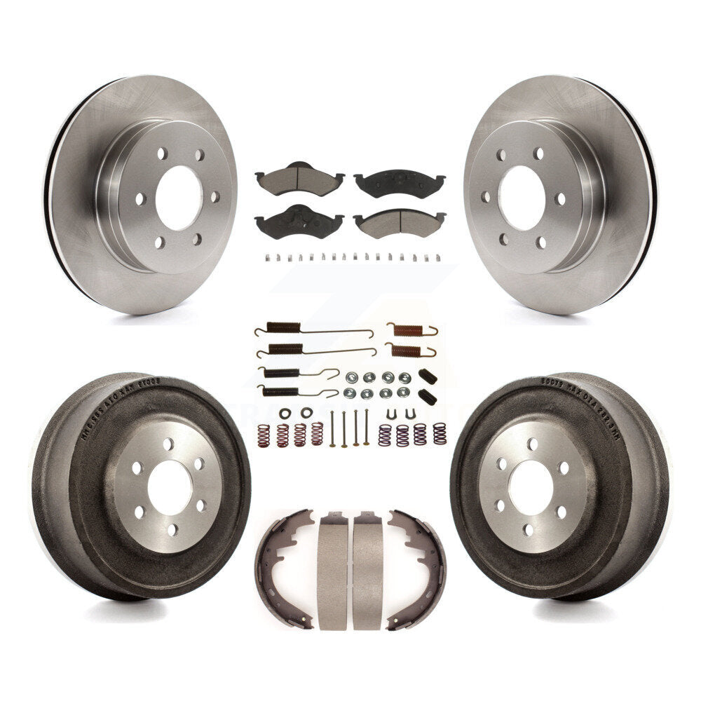 Rotors de frein à disque avant et arrière, Kit de tambour à tampons en céramique (7 pièces) pour Dodge Dakota Durang