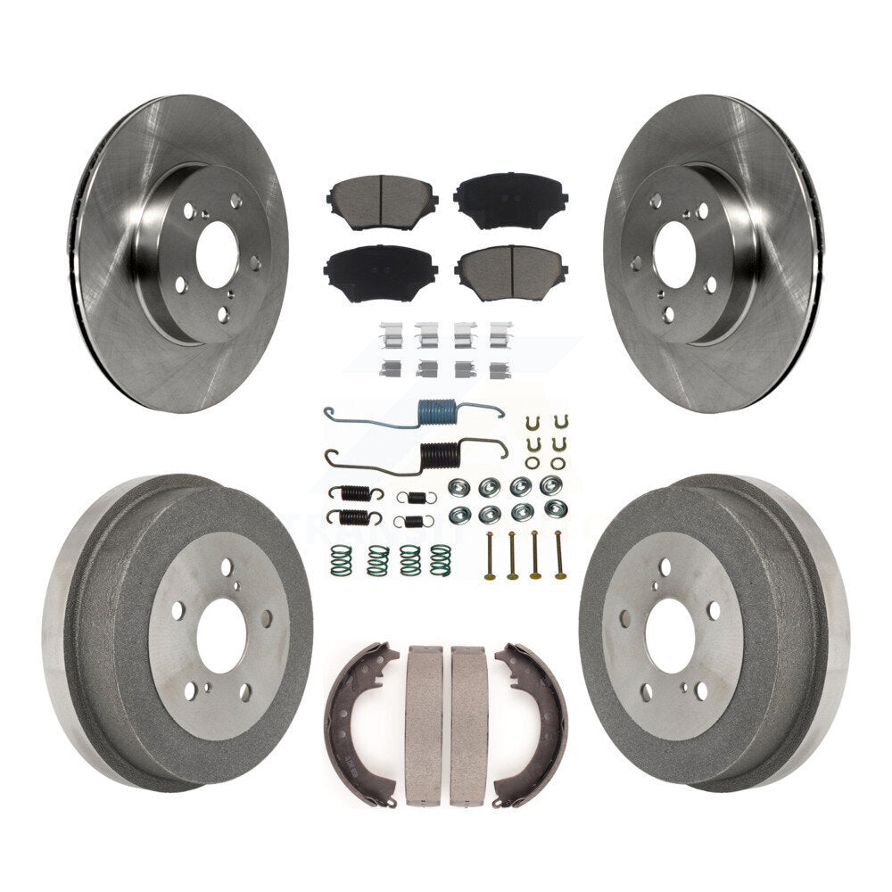 Rotors de frein à disque avant et arrière, plaquettes en céramique et Kit de tambour (7 pièces) pour Toyota RAV4