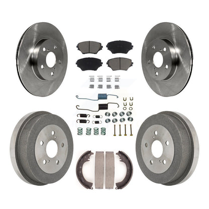 Rotors de frein à disque avant et arrière, plaquettes en céramique et Kit de tambour (7 pièces) pour Toyota RAV4