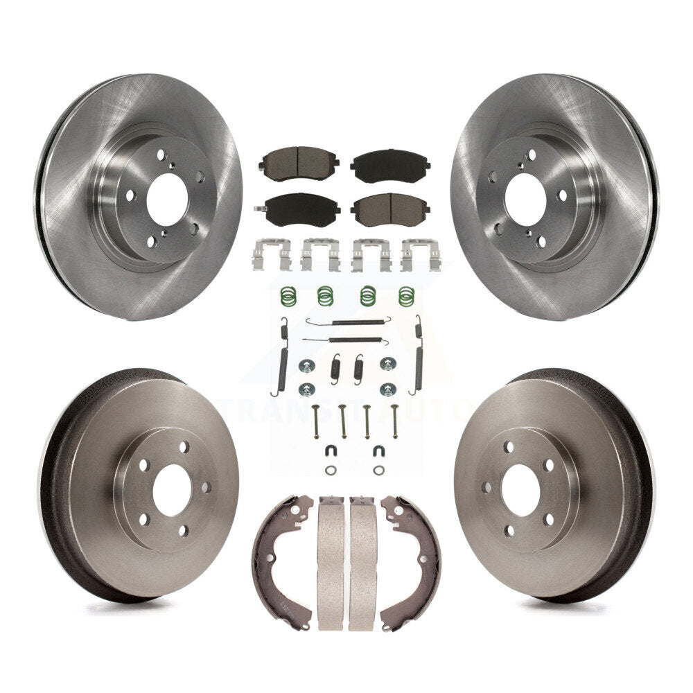 Rotors de frein à disque avant et arrière, plaquettes en céramique et Kit de tambour (7 pièces) pour Subaru Impreza