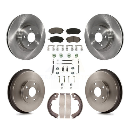 Rotors de frein à disque avant et arrière, plaquettes en céramique et Kit de tambour (7 pièces) pour Subaru Impreza