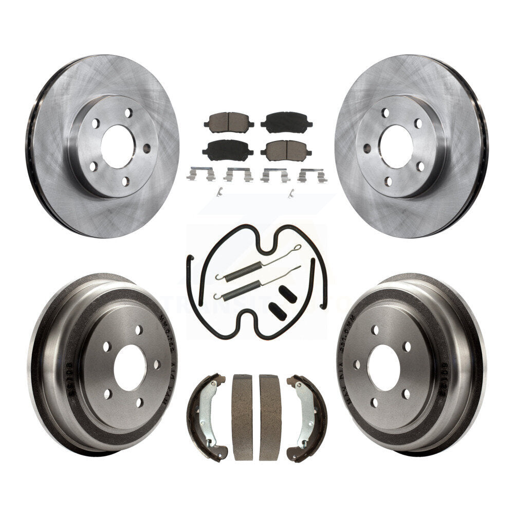 Rotors de frein à disque avant et arrière, Kit de tambour à plaquettes en céramique (7 pièces) pour Pontiac G5 Chevrole