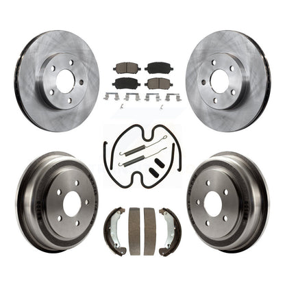 Rotors de frein à disque avant et arrière, Kit de tambour à plaquettes en céramique (7 pièces) pour Pontiac G5 Chevrole