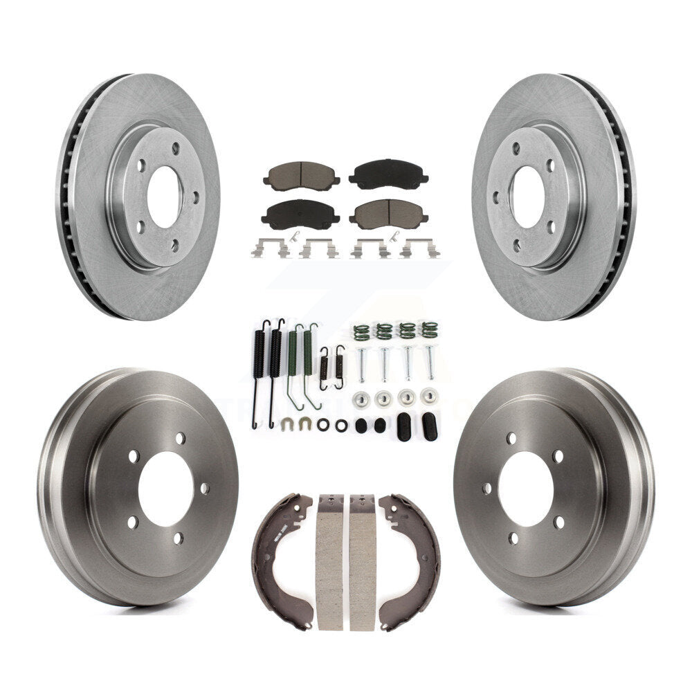 Rotors de frein à disque avant et arrière, plaquettes en céramique et Kit de tambour (7 pièces) pour Dodge Caliber