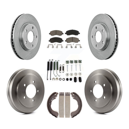 Rotors de frein à disque avant et arrière, plaquettes en céramique et Kit de tambour (7 pièces) pour Dodge Caliber