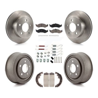Rotors de frein à disque avant et arrière, tampons en céramique et Kit de tambour (7 pièces) pour Jeep Wrangler T