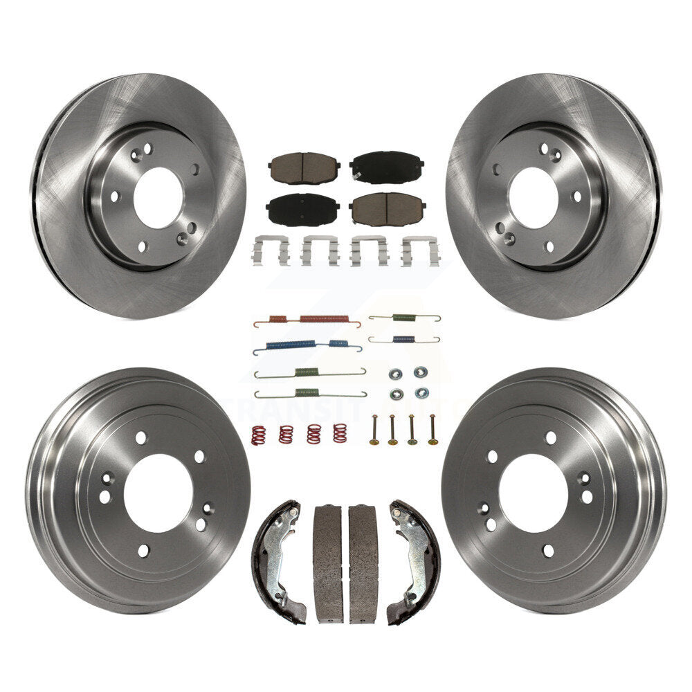 Rotors de frein à disque avant et arrière, plaquettes en céramique et Kit de tambour (7 pièces) pour Hyundai Elantr