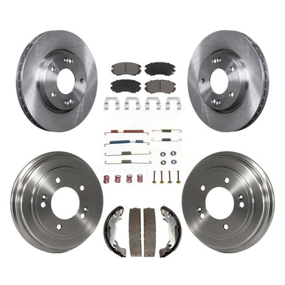 Rotors de frein à disque avant et arrière, plaquettes en céramique et Kit de tambour (7 pièces) pour Hyundai Elantr