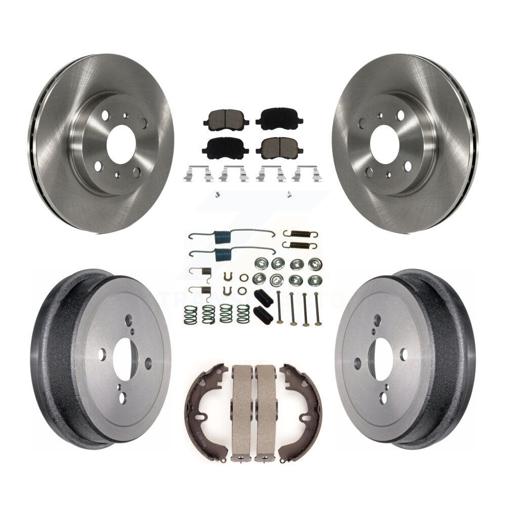 Rotors de frein à disque avant et arrière, plaquettes en céramique et Kit de tambour (7 pièces) pour Toyota Corolla