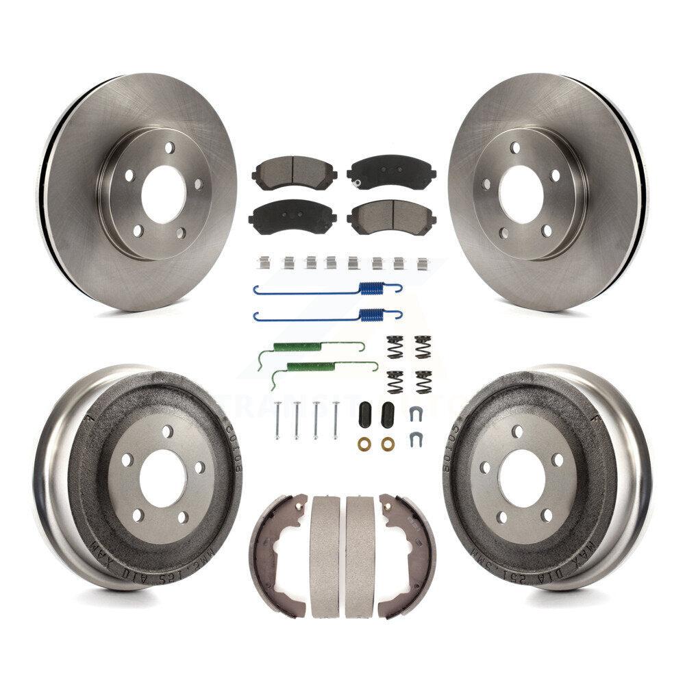 Rotors de frein à disque avant et arrière, plaquettes en céramique et Kit de tambour (7 pièces) pour Pontiac Aztek