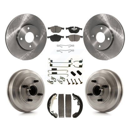 Rotors de frein à disque avant et arrière, plaquettes en céramique et Kit de tambour (7 pièces) pour Ford Focus