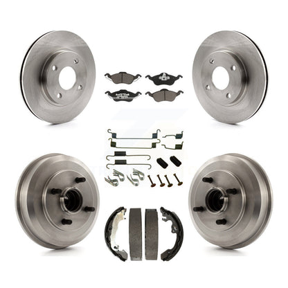 Rotors de frein à disque avant et arrière, plaquettes en céramique et Kit de tambour (7 pièces) pour Ford Focus